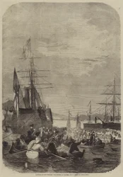 Landgang af de engelske frivillige i Napoli